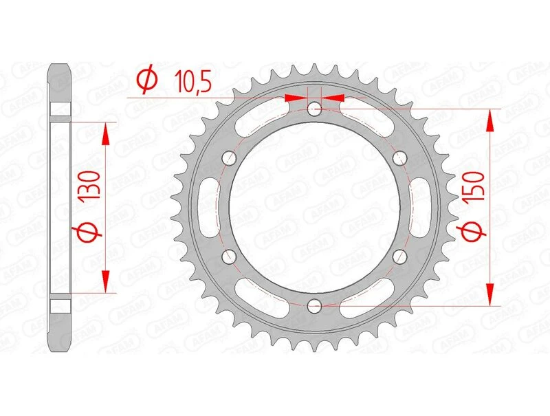 Image of AFAM Steel Standard Rear Sprocket 12606 - 525