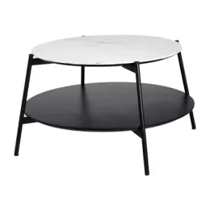 Image of Pacific Marchello Coffee Table, Marble Effect White/Black