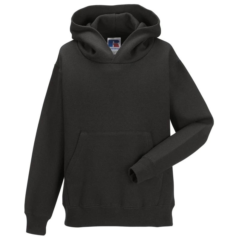 Image of Jerzees Schoolwear Jerzees Schoolgear Hooded Sweatshirt in Black Size: 11-12 Years Black Unisex 11-12 Years