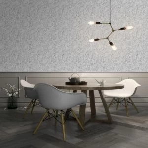 Image of Boutique Grey Deco Textured Plain Wallpaper - One size