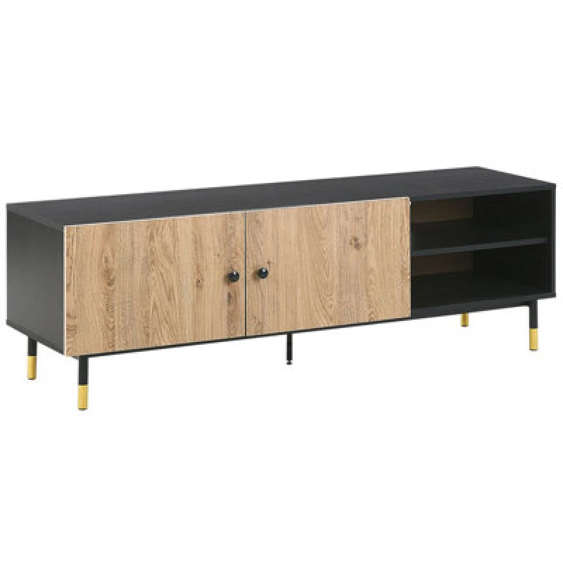 Image of Beliani TV Stand Abilen Brown/ Black