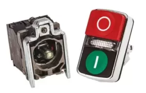 Image of Schneider Electric, Harmony XB4 Illuminated Red/Green Rectangular, NO/NC, 22mm Momentary Screw