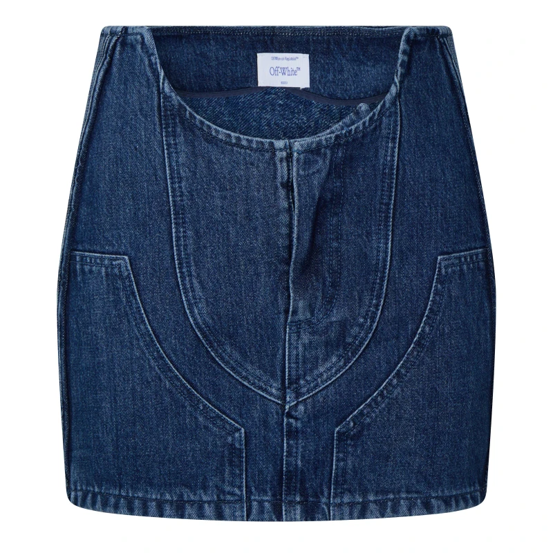 Image of Off White Womens A-Line Denim Skirt Blue female 4 (3XS)