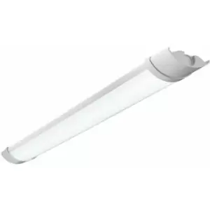 Image of Loops - 2ft IP65 Flush Batten Light - 18W Daylight White LED - Opal & Gloss White Pc