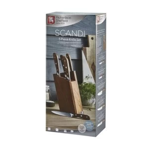 Image of Richardson Sheffield Scandi Knife Block Set 5 Piece