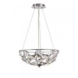 Image of Ceiling Pendant 4 Light G9 Polished Chrome, Crystal