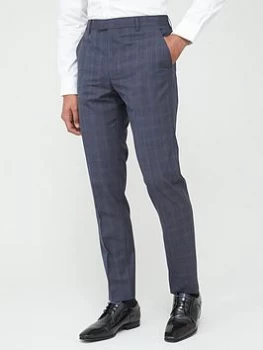Image of Ted Baker Sterling Check Trousers - Blue, Size 32, Men