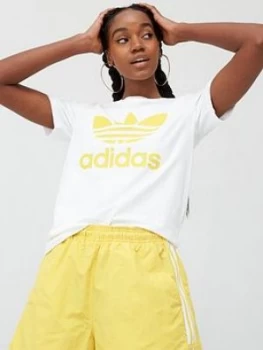 Image of adidas Originals Trefoil T-Shirt - White, Size 12, Women
