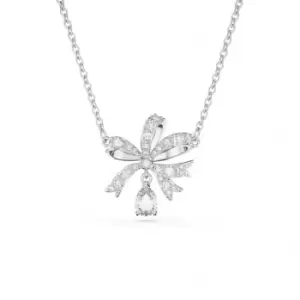 Image of Volta Rhodium Plated Small White Bow Pendant 5647583