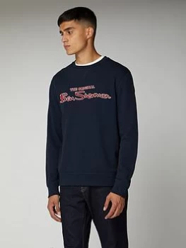 Image of Ben Sherman Logo Sweatshirt - Navy Size M Men