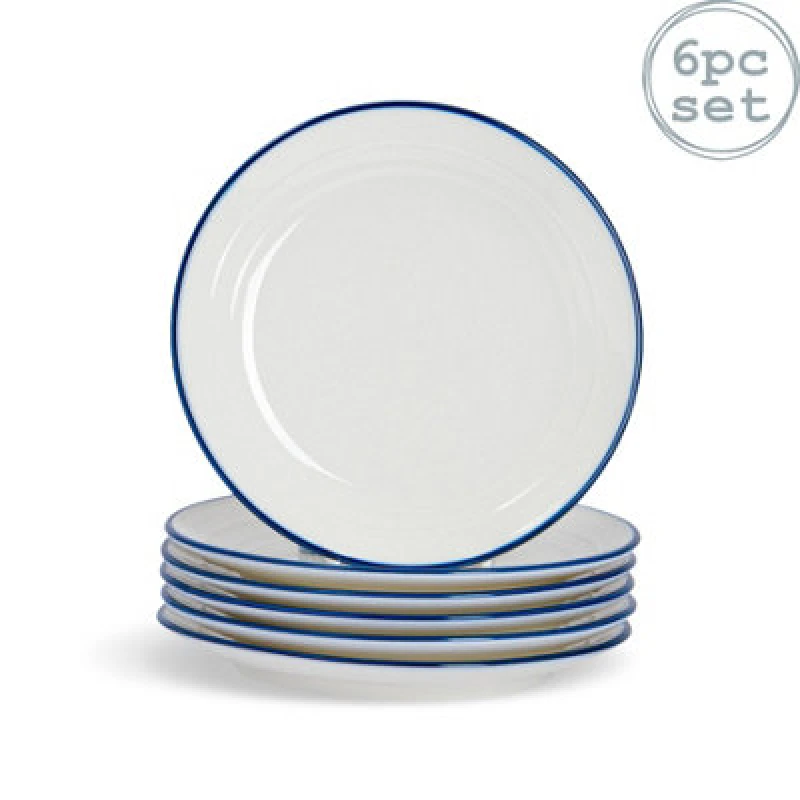 Image of Nicola Spring White Farmhouse Side Plates - 16cm - Pack of 6 White
