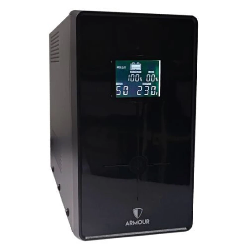 Image of VIDA Armour 1200VA UPS 720W LCD Display 3x UK Plug 2x RJ45 3x IEC USB ARM1200