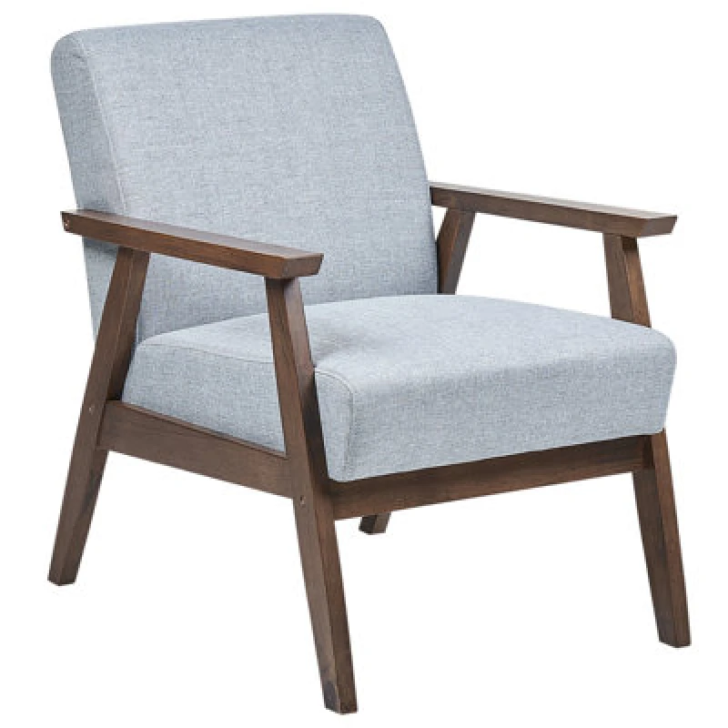 Image of Beliani Fabric Armchair Light Grey Asnes