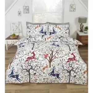 Image of Rapport - Tatton Single Duvet Cover Set Reversible Bedding Bed Set Winter Festive Multi - Multicoloured