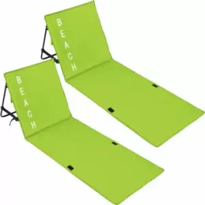 Image of Tectake 2 Beach Mats With Backrest Green