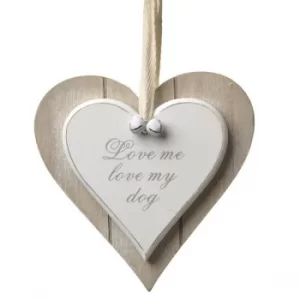 Image of Hanging Wooden Heart Love My Dog by Heaven Sends