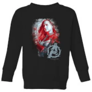 Image of Avengers Endgame Captain Marvel Brushed Kids Sweatshirt - Black - 3-4 Years