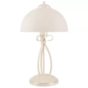 Image of Adelle Table Lamp With Shade With Glass Shade, White, 1x E27