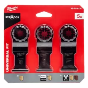 Image of Imex Milwaukee 48906114 Starlock Universal Fit Multi-tool Blade Set for Wood (3