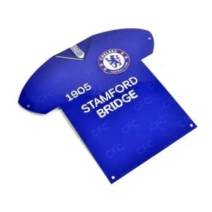 Image of Chelsea Shirt Shaped Metal Sign