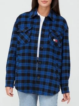 Image of Tommy Jeans Flannel Overshirt - Blue