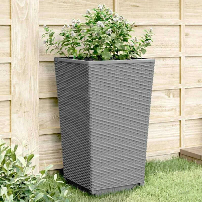 Image of VIDAXL Garden Planters 2 pcs Light Grey 32.5x32.5x57cm pp Vidaxl 8721012410541