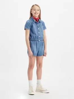 Image of Teenager Denim Romper - Blue