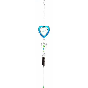 Image of Blue Heart With Butterfly Winchime