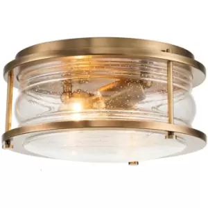 Image of Quintiesse Kichler Ashland Bay Bathroom Ceiling Light Natural Brass, IP44