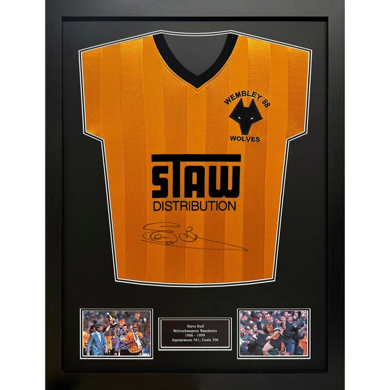 Image of AllStarSignings Ltd Steve Bull signed Wolves Wembley 1988 shirt Gold unisex One Size