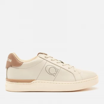 Image of Coach Womens ADB Leather/Suede Cupsole Trainers - Chalk/Taupe - UK 4