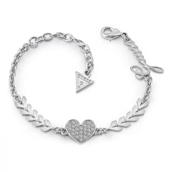 Image of Guess Silver Plated Rhodium Multi Arrow & Heart Bracelet