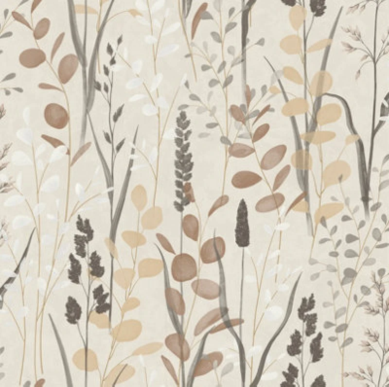 Image of Grandeco Galia Watercolour Wild Flower Medow Textured Wallpaper, Neutral Tones