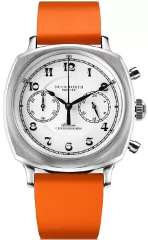 Image of Duckworth Prestex Watch Bolton Chronograph White Orange Rubber