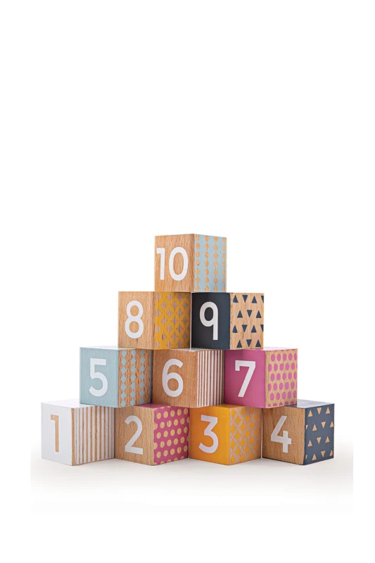 Image of Bigjigs Toys Wooden Number Blocks Toy Natural unisex