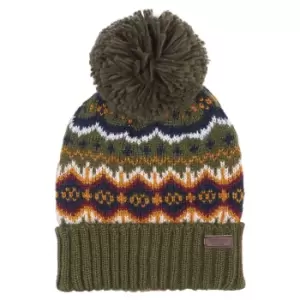 Image of Barbour Mens Case Fairisle Beanie Olive One Size