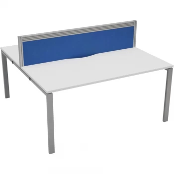 Image of 2 Person Double Bench Desk 1200X780MM Each - Silver/White