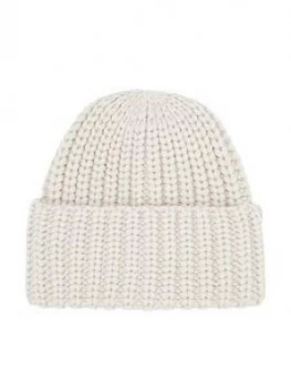 Image of Accessorize Bea Chunky Turn Up Beanie Hat - Natural