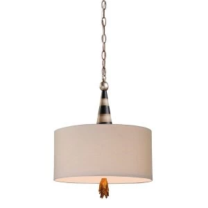 Image of 2 Light Ceiling Pendant Black, Cream, Gold Leaf, E27