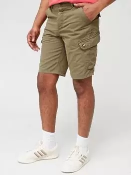 Image of Lyle & Scott Wembley Cargo Shorts - Khaki , Green, Size 38, Men