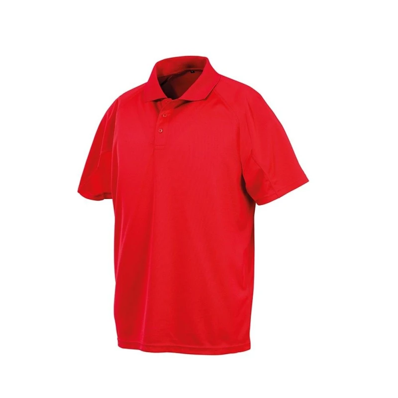 Image of Spiro Mens Impact Performance Aircool Polo Shirt in Red Size: XS Red Male XS