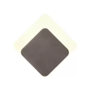 Image of Magnetic Base Wall Lamp, 12W LED 3000K 498lm, 15, 19cm Diamond Bottom Offset, Coffee, Acrylic Frosted Diffuser