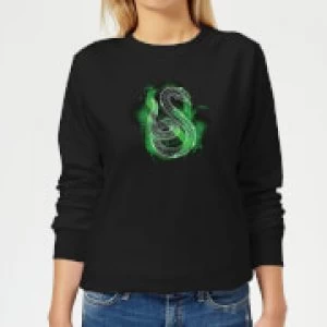 Image of Harry Potter Slytherin Geometric Womens Sweatshirt - Black - M