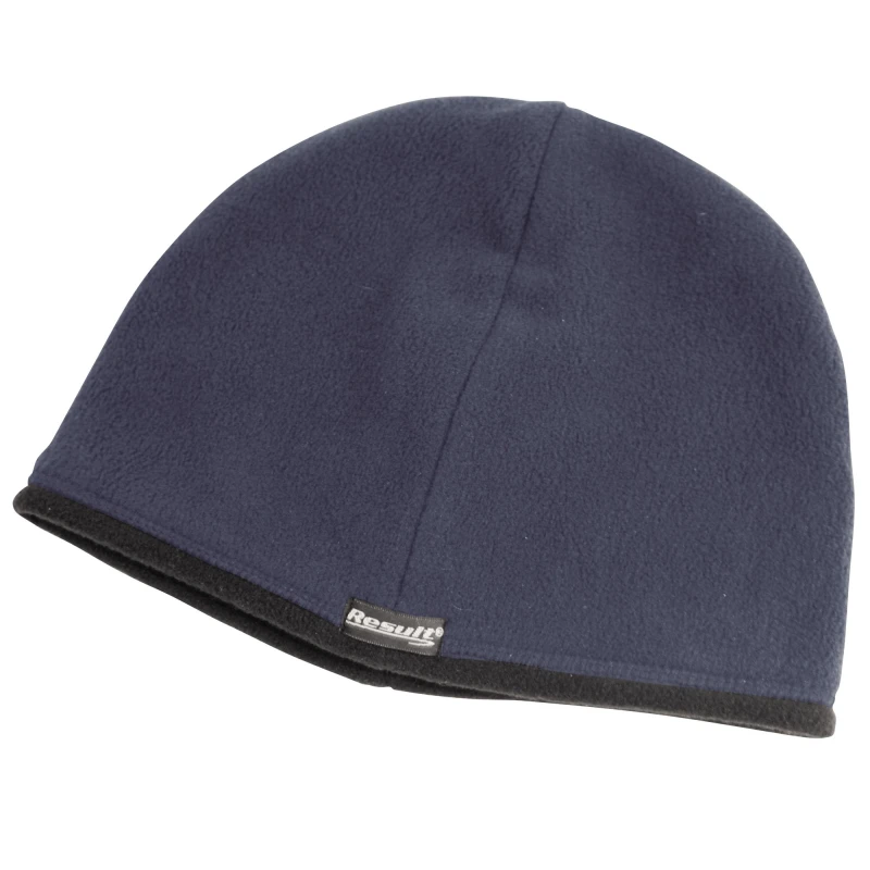 Image of Result Result Men Winter Essentials Reversible Microfleece Bob Hat in Mid Navy Size: Small Mid Navy S Male 5054171286379