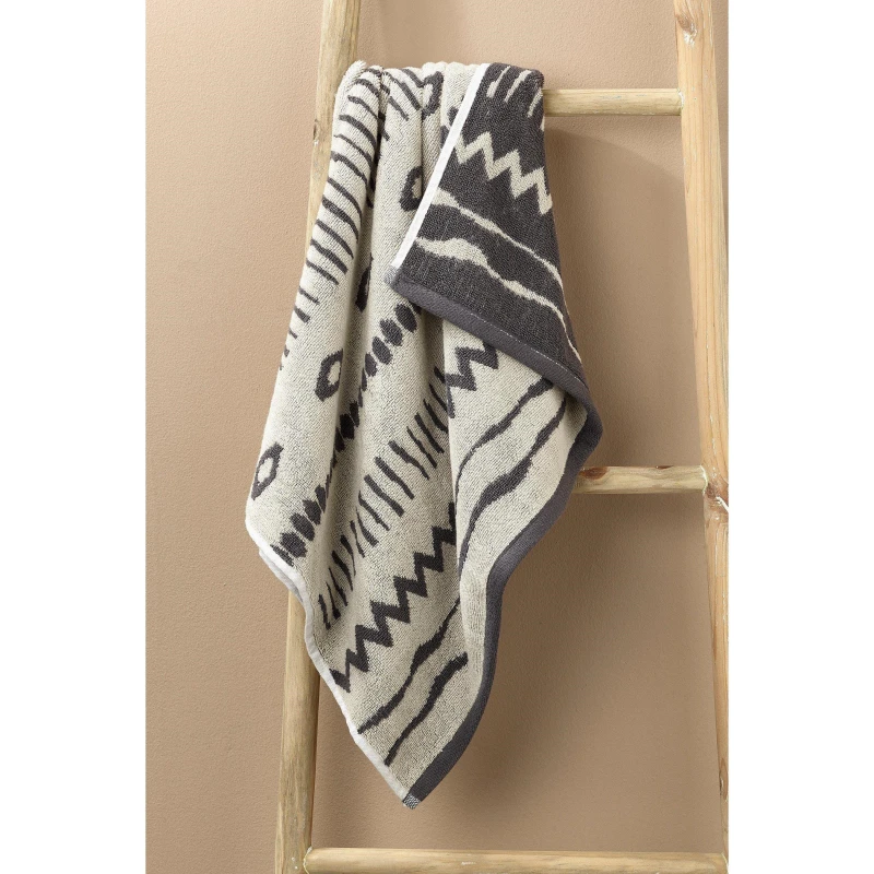 Image of Homelife Tanza Tribal Towel - Grey Grey One Size