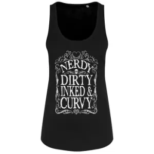 Image of Grindstore Womens/Ladies Nerdy Dirty Inked & Curvy Vest Top (S) (Black/White)