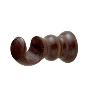 Image of Colours Modern Walnut effect Wood Curtain pole bracket Dia35mm