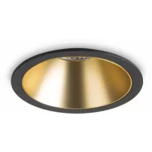 Image of Recessed spotlight Black / Gold GAME 1 bulb
