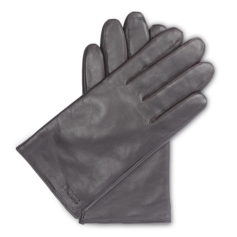 Image of Boss Gioli Leather Gloves Brown male 8