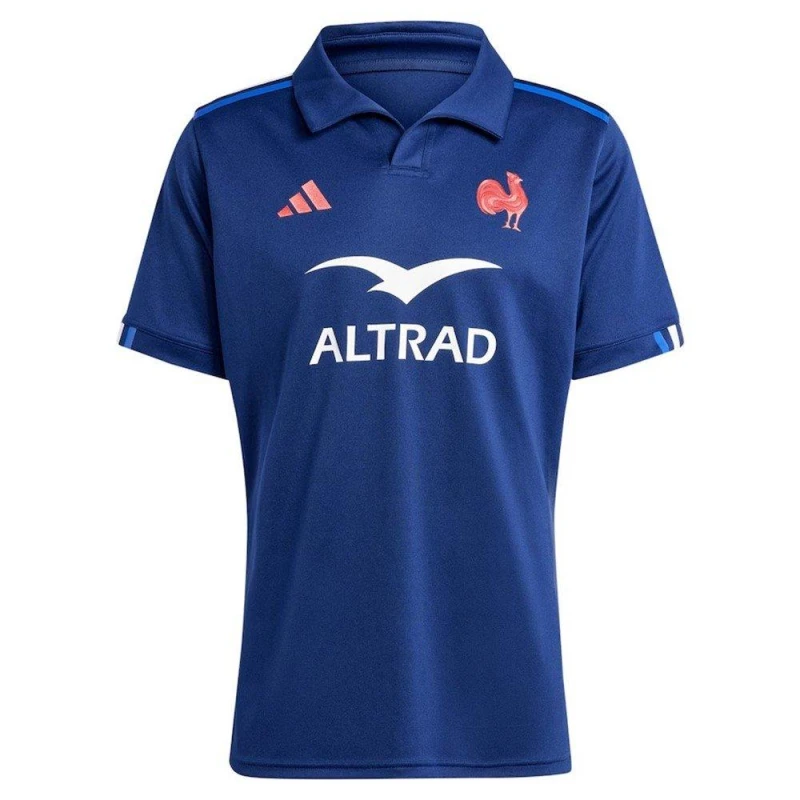 Image of adidas France Rugby Sevens Shirt 2024 Adults - Blue Blue S